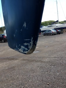 Minimal bumps and scrapes on the rudder